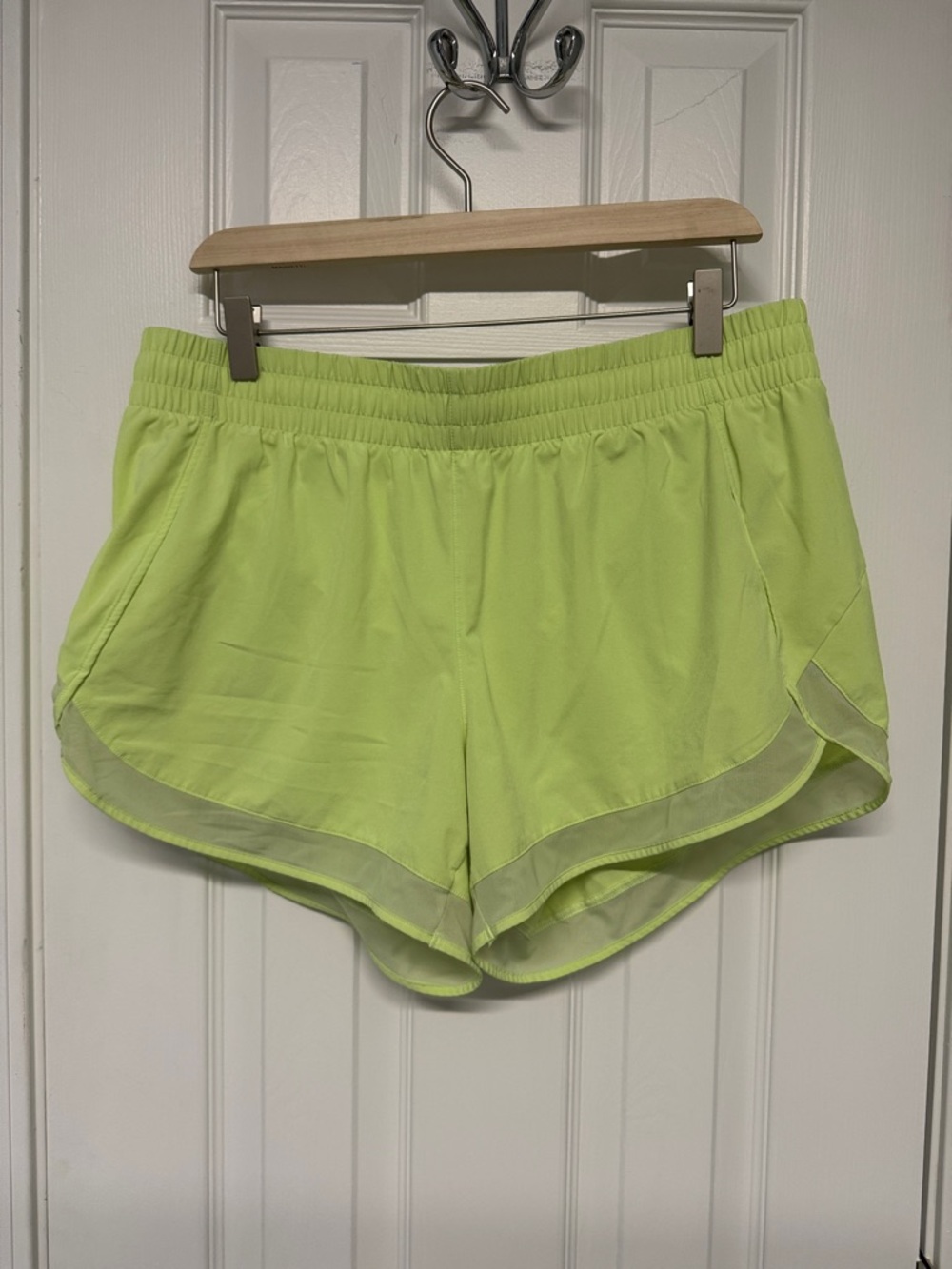 Athleta Neon Lime Running Shorts with Elastic Waistband